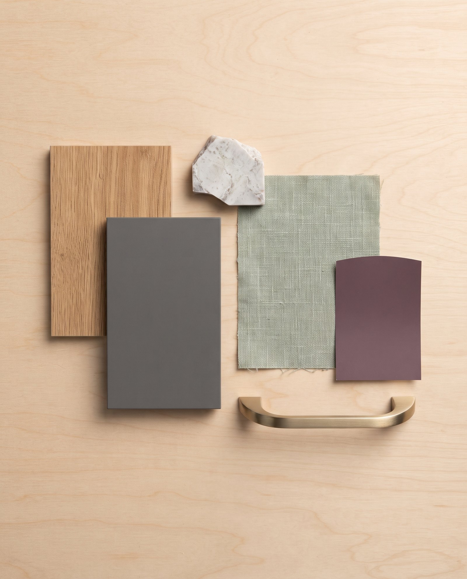 Material samples flat lay